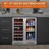 Ca'Lefort 15" Wine and Beverage Fridge Cooler Combo, Hold 80 Cans and 28 Bottles Freestanding & Built-in for Kitchen Office - 4 of 4