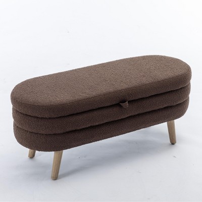 GlasFlength Ottomans and Benches Storage Ottoman Bench Upholstered Tufted Bench Bed Bench Ottomans for Room, Brown, 16.93"*44.88"*18.7"