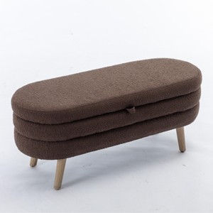 GlasFlength Ottomans and Benches Storage Ottoman Bench Upholstered Tufted Bench Bed Bench Ottomans for Room, Brown, 16.93"*44.88"*18.7" - 1 of 4