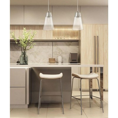 Wentworth Mini 1-Light Pendant in Brushed Nickel with Clear Glass