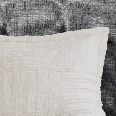 Ivory Full Down Alternative Comforter Set with Faux Fur