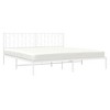 vidaXL Metal Bed Frame with Headboard White 76 in.x79.9 in. King - 3 of 4