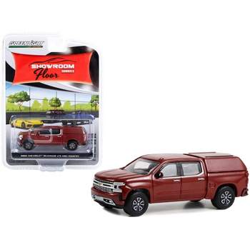 2022 Chevrolet Silverado LTD High Country Pickup Truck w/Camper Shell Cherry Red Metallic 1/64 Diecast Model Car by Greenlight