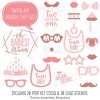 Big Dot of Happiness It's Twin Girls - Pink and Rose Gold Twins Baby Shower Photo Booth Props Kit - 20 Count - 2 of 4