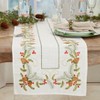 Saro Lifestyle Embroidered Pinecone and Holly Runner - 4 of 4