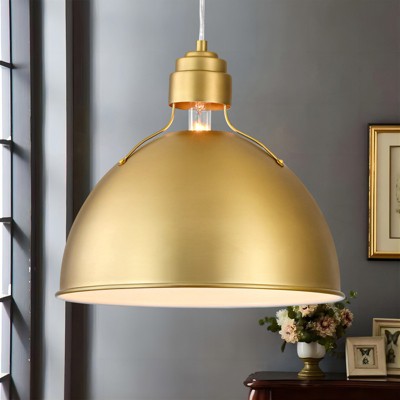 Rennnsan Novalia 13"W 1-Light Dome Modern Dimmable Pendant in Gold