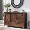 SinCiDo Farmhouse 48" Dresser w/4 Drawers & 2 Barn Doors, Chest of Drawers & Rustic TV Stand w/Adjustable Shelf for Living Room - 2 of 4