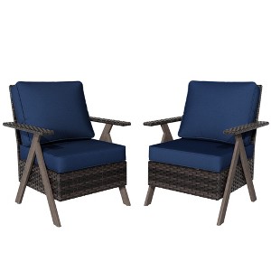 UPTION Polyethylene (PE) Wicker Outdoor Patio Sofa with Cushions - 1 of 4