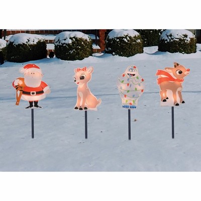 Northlight Lighted Rudolph and Friends Christmas Outdoor Pathway Markers - 22" - Set of 4