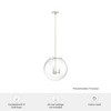 Hunter Fans 16" Sacha Ceiling Light Brushed Nickel Pendant, Modern Glass Globe, 3 Bulb, Indoor Use Only - 3 of 4