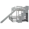 NicBex Twin Over Twin Bunk Bed with Safety Guardrail and Slide,Pine Solid Wooden Loft Bed with Storage Staircase,Bunk Beds for Bedroom - 4 of 4