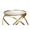 Desma Glam with Luxe Metal and Mirrored Glass End Table Gold - Baxton Studio - image 3 of 4