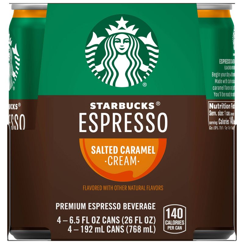 Starbucks Double Shot Espresso Caramel Coffee Drink - 4pk/6.5 fl oz Cans, 1 of 6