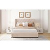 Okak Queen Size Velvet Platform Bed Frame with Big Storage Drawer Upholstered Modern Bed with Wingback Headboard Easy to Assemble, Beige - 3 of 4