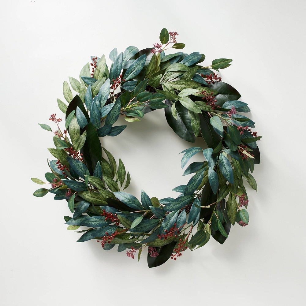 Mixed Eucalyptus Leaf Berry Wreath - Threshold™ designed with Studio McGee Box of 2 