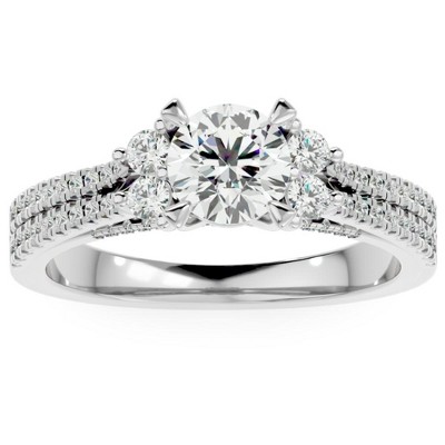 Pompeii3 1 1/3CT Diamond Engagement Ring in White, Yellow, or Rose Gold Lab Created