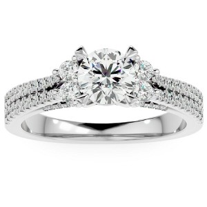 Pompeii3 1 1/3CT Diamond Engagement Ring in White, Yellow, or Rose Gold Lab Created - 1 of 4