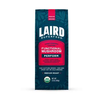 Laird Superfood Medium Roast Ground Organic Coffee with Mushrooms - 12oz