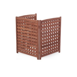 Air Conditioner Fence Screen Outside With 3 Panels, U-shaped Conditioner Outdoor Screen, Fence For Trash Can And Pool Pump, 38"Hx32"Wx32"L - 1 of 4