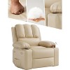 22'' Recliner Chai, Manual PU Leather Recliner with Cup Holders & Side Pockets, Ergonomic Design for Nursery, Living Room, Bedroom - 4 of 4