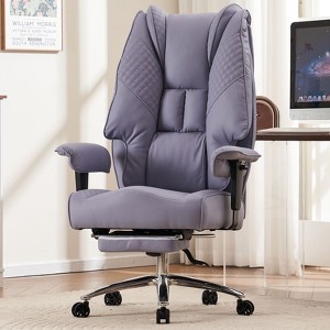 Efomao Big and Tall Office Chair 400lbs, PU Leather High Back Executive Office Chair with Footrest - 1 of 4