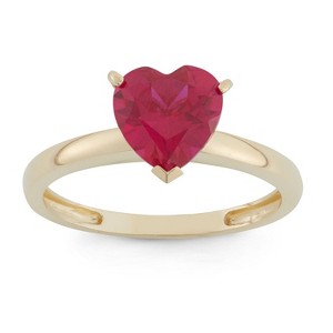 Designs By Gioelli 10K Yellow Gold Heart Gemstone Solitaire Ring - 1 of 3