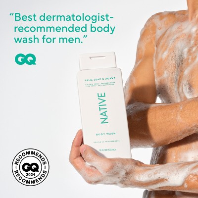 Native Body Wash for Men & Women - Sulfate Free - Palm Leaf & Agave - 18 fl oz