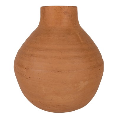 9" Zeke Round Natural Handthrown Terracotta Decorative Home Vase