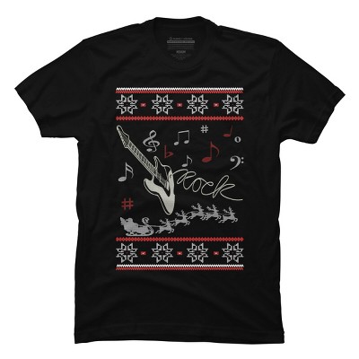 Men's Design By Humans Rock Christmas By sophialada T-Shirt