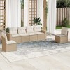 vidaXL Garden Sofa Set Beige, Cream PE rattan, Powder-coated steel Large - 2 of 4