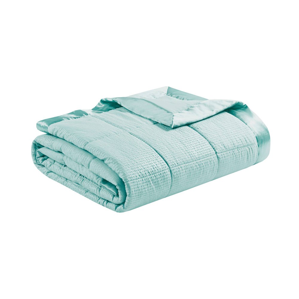 UPC 675716737931 product image for Full/Queen Parkman Oversized Down Alternative with Satin Trim Bed Blanket Aqua | upcitemdb.com