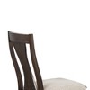 Royal Hampton Side Dining Chair Set of 2, Espresso Brown Wood Slatted Back, White Fabric - 4 of 4
