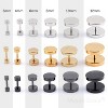 Maya's Grace Round Barbell Dumbbell Flat Back Disc Stud Earrings Unisex - 4 of 4