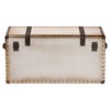 Baxton Studio Nevio Canvas Storage Trunk Beige/Coffee/Black - 3 of 4