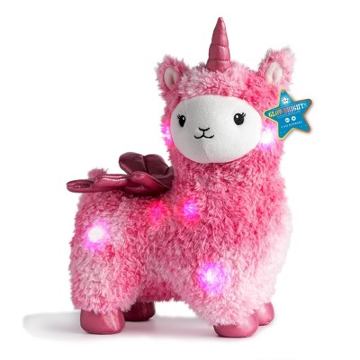 Fao Schwarz Glow Brights Toy Plush Led With Sound Pink Llamacorn