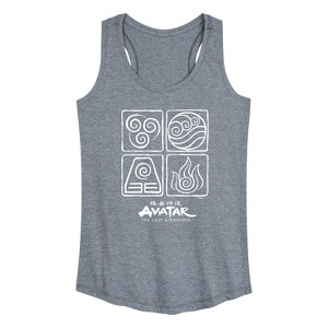 Women's - Avatar: The Last Airbender - Four Elements Inverse Graphic Racerback Tank - 1 of 4