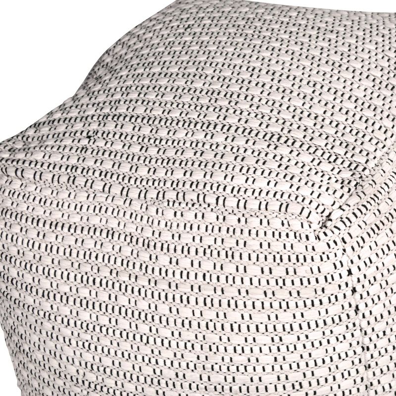 Hakim Square Handwoven Pouf Ivory - Steve Silver Co., 6 of 8