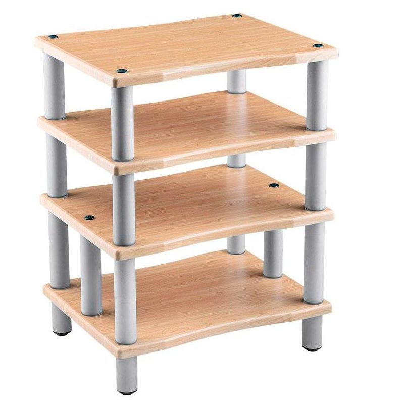 Monolith 4 Tier Audio Stand XL - Maple, Open Air Design, Each Shelf Supports Up to 75 lbs., Perfect Way to Organize AV Components, 2 of 7