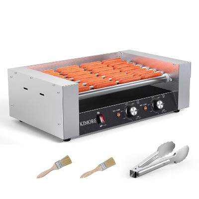 Commercial 18 Hot Dog 7 Roller Grill Cooker Machines 1050W With Removable Drip Tray