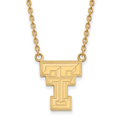 Black Bow Jewelry 10k Yellow Gold Texas Tech Red Raiders NCAA Necklace 18 Inch