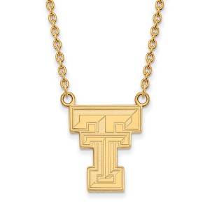 Black Bow Jewelry 10k Yellow Gold Texas Tech Red Raiders NCAA Necklace 18 Inch - 1 of 4
