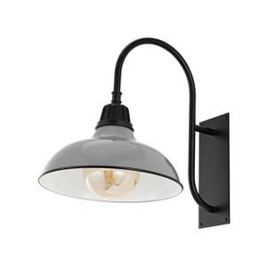 12.25" 1-Light Stanley Farmhouse Industrial LED Gooseneck Arm Outdoor Sconce - JONATHAN Y - 1 of 4