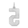 Black Bow Jewelry Sterling Silver, Athletic Collection, Large Polished Number 5 Pendant - 3 of 4