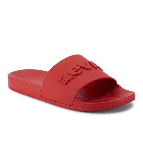 Levi's Mens 3d Slide Slip-on Sandal Shoe, Red, Size 10 : Target