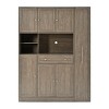 70" Large Kitchen Pantry Cabinet with Pull-Out Side Cabinet and 5 Adjustable Shelves, Freestanding Pantry Cabinet for Dining Room–The Pop Home - 3 of 4
