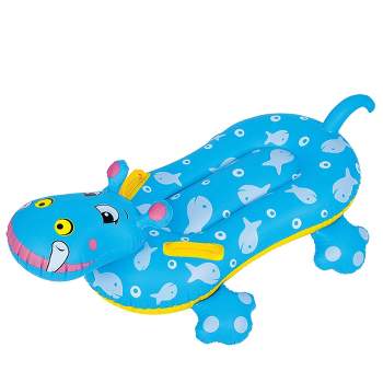 Pool Central 3' Blue Children's Inflatable Hippo Swimming Pool Rider