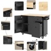 Kitchen Island, with Storage Rack, Drawers, Spice Rack & Towel Rack, for Dining, Kitchen & Barbecue - 3 of 4