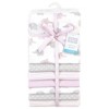 Hudson Baby Infant Girl Cotton Rich Flannel Receiving Blankets Bundle, Lilac Elephants, One Size - 2 of 4