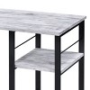 GlasFlength Desks Metal Frame Rustic Computer Desk Gaming Desk Home Office Desk Simple Design for Small Spaces, Gray, 47.5"*19.5"*28.5" - 3 of 4