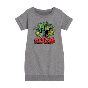 - Teenage Mutant Ninja Turtles - Radical Group Graphic Short Sleeve Fleece Dress - 1 of 4